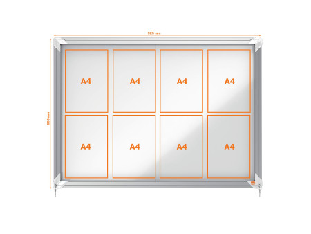nobo Vitrine, porte coulissante, surface d'affichage en