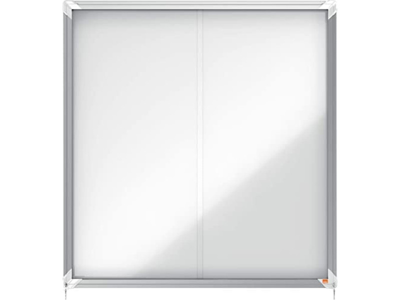 nobo Vitrine, porte coulissante, fond en métal, 12 x A4