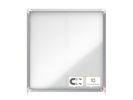 nobo Vitrine, porte coulissante, fond en métal, 12 x A4