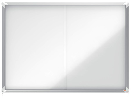 nobo Vitrine, porte coulissante, fond en métal, 18 x A4,