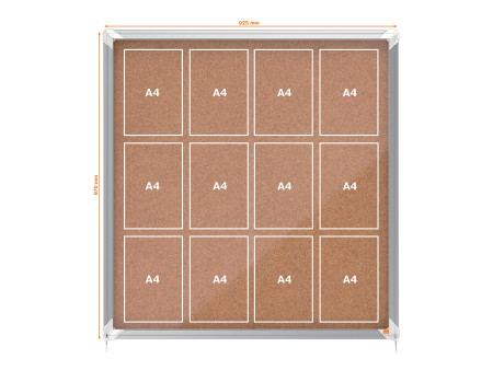 nobo Vitrine d'affichage Premium Plus, fond en liège, 12x A4