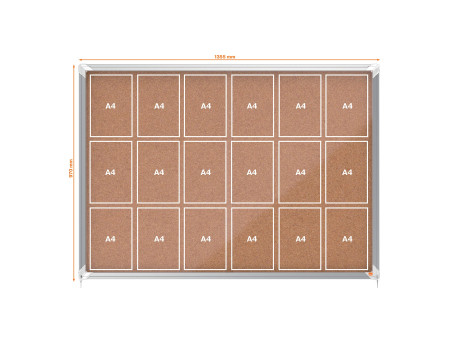 nobo Vitrine d'affichage Premium Plus, fond en liège, 18x A4