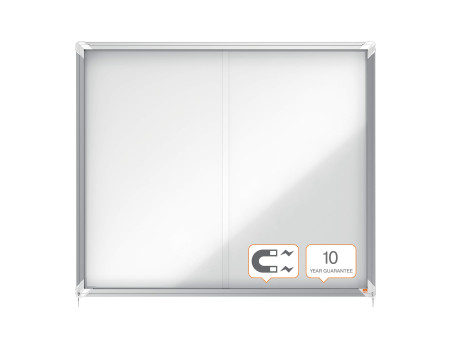 nobo Vitrine, porte coulissante, fond en métal, 15 x A4