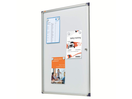 nobo Vitrine d'affichage extra plate, dos en métal, 9 x A4