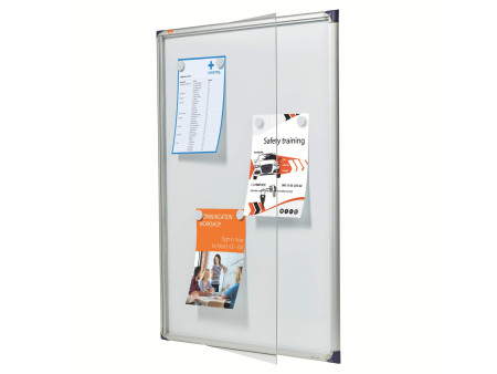 nobo Vitrine d'affichage extra plate, dos en métal, 9 x A4