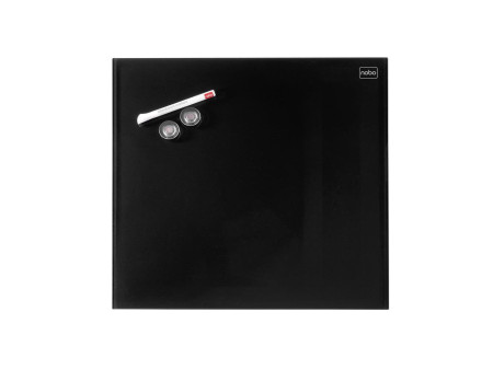 nobo Tableau magnétique en verre, (L)450 x (H)450 mm, noir
