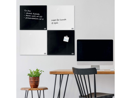 nobo Tableau magnétique en verre, (L)450 x (H)450 mm, noir