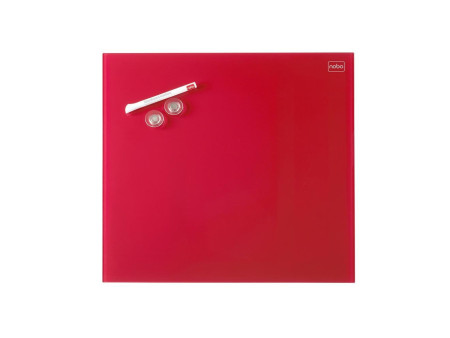nobo Tableau magnétique en verre, (L)450 x (H)450 mm, rouge