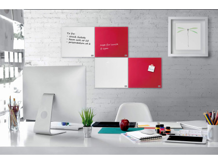 nobo Tableau magnétique en verre, (L)450 x (H)450 mm, blanc