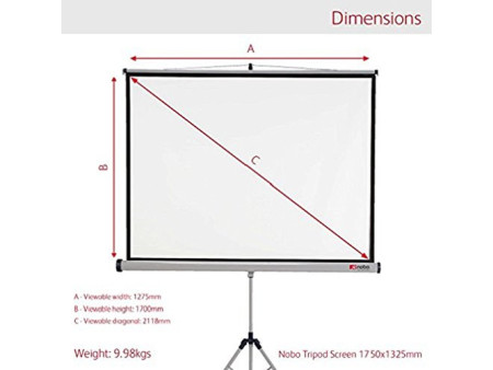 nobo Ecran de projection Standard, (L)1.750 x (H)1.325 mm