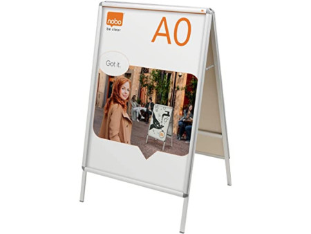 nobo Chevalet d'affichage A0, cadre aluminium haute qualité
