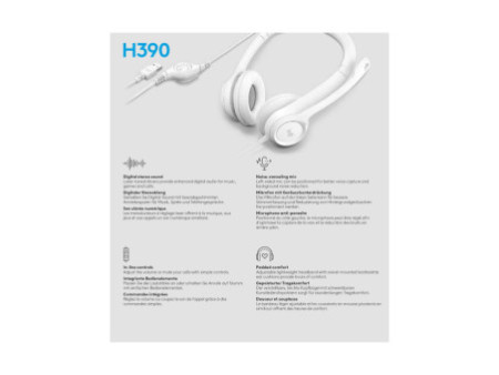 LOGI H390 USB Computer Headset - WHITE