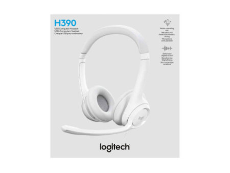 LOGI H390 USB Computer Headset - WHITE