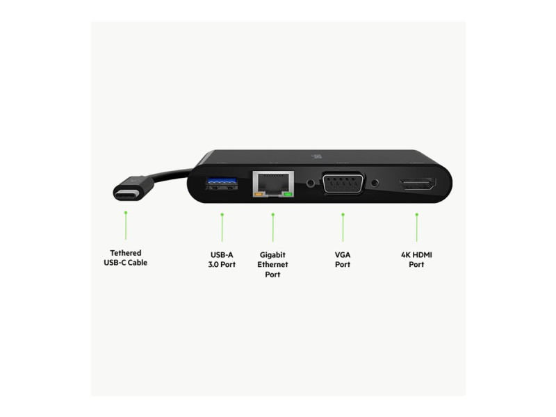 BELKIN Hub USB-C HDMI. VGA et USB-A