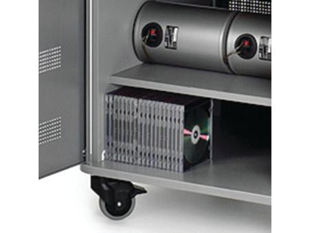 nobo Armoire mobile multimédia en aluminium, 4 plateaux