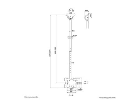 NEOMOUNTS Back-to-Back Ceiling Mount