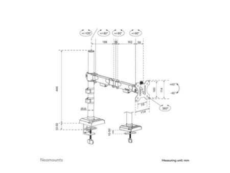 NEOMOUNTS NERO Single Screen Desk Mount