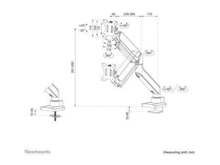 NEOMOUNTS Next Core Desk Mount 1 screen