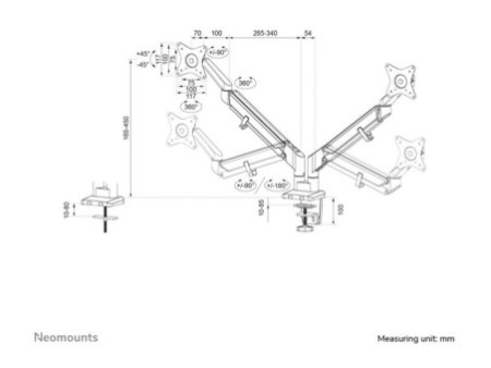 NEOMOUNTS Desk Mount ultra flat clamp