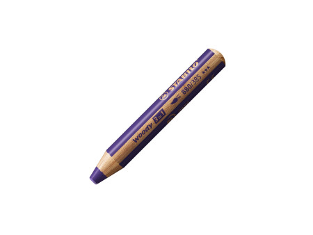 STABILO Crayon multi-talents woody 3 en 1, rond, violet