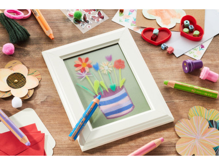 STABILO Crayon multi-talents woody 3 en 1, étui carton de 18