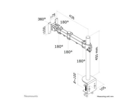 NEOMOUNTS DeskMount 10-26 p Clamp Black