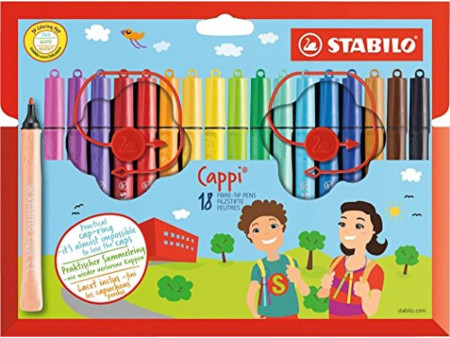 STABILO Feutre Cappi, étui en carton de 18