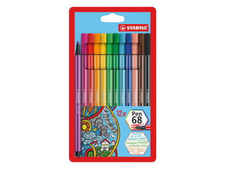 STABILO Feutre Pen 68, étui en carton de 12
