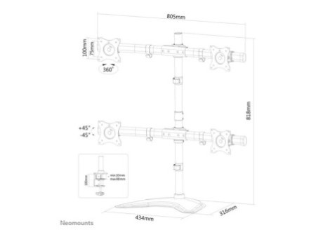 NEOMOUNTS Desk mount 10 - 27p