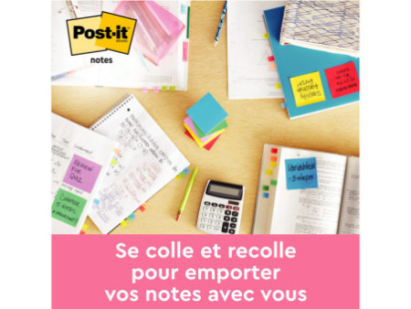Post-it Bloc-note adhésif Notes, 76 x 76 mm, rose flamant