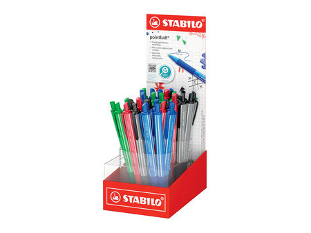 STABILO Stylo bille pointball colorful, présentoir de 38