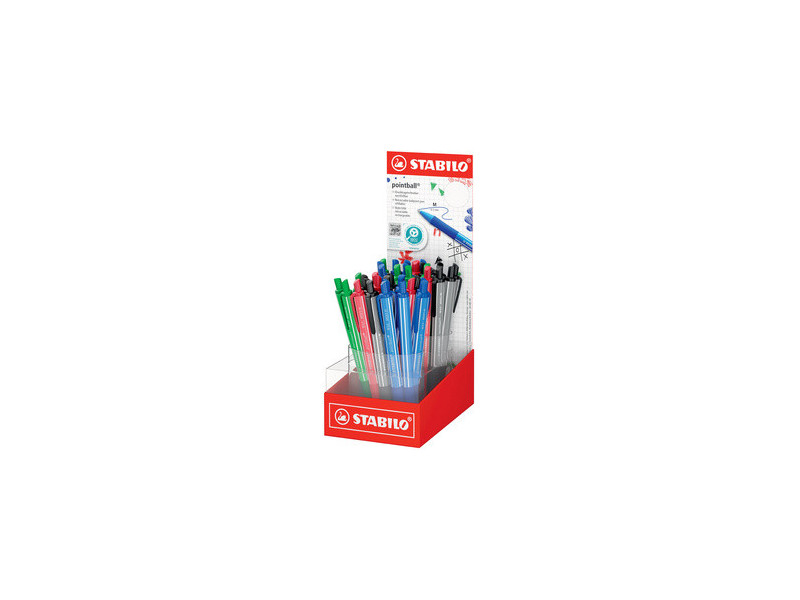 STABILO Stylo bille pointball colorful, présentoir de 38