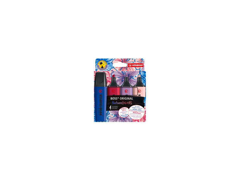 STABILO Surligneur BOSS ORIGINAL NatureCOLORS, étui de 4