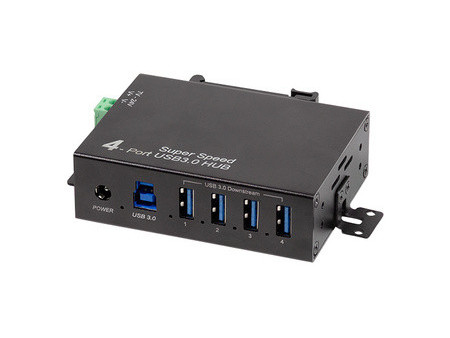 LogiLink Hub industriel USB 3.0, 4 ports, noir