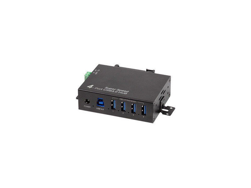 LogiLink Hub industriel USB 3.0, 4 ports, noir