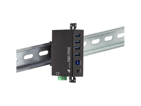 LogiLink Hub industriel USB 3.0, 4 ports, noir