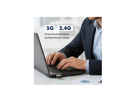 LogiLink Adaptateur Wi-Fi Dual-Band USB 2.0, 650 MB, noir