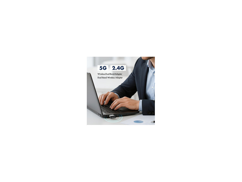 LogiLink Adaptateur Wi-Fi Dual-Band USB 2.0, 650 MB, noir