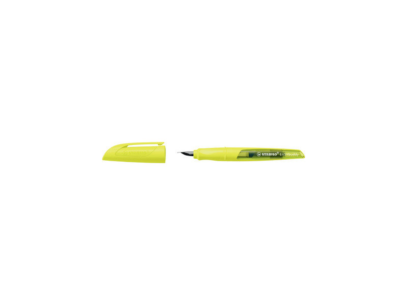 STABILO Stylo plume EASYbuddy FLUO L, pour gauchers, jaune
