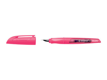 STABILO Stylo plume EASYbuddy FLUO L, pour gauchers, rose
