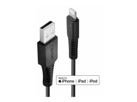 LINDY 1m Reinf. USB Type A to Lightning