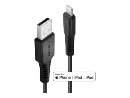 LINDY 3m Reinf. USB Type A to Lightning