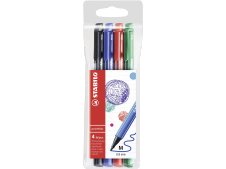 STABILO Stylo-feutre pointMax, étui en plastique de 4