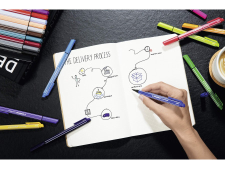 STABILO Stylo-feutre pointMax, étui en plastique de 4