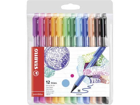 STABILO Stylo-feutre pointMax, étui en plastique de 12