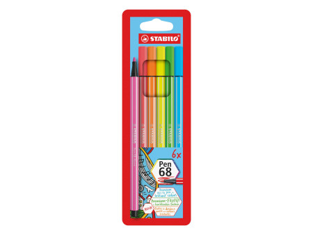 STABILO Feutre Pen 68, étui en carton de 6