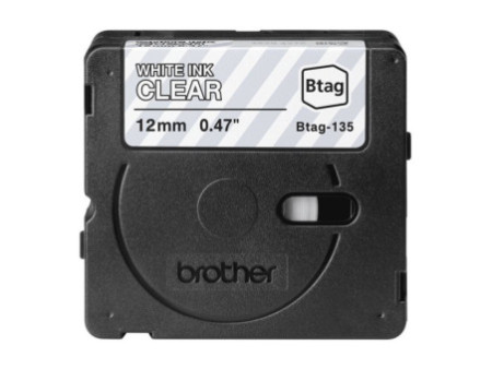 BROTHER 12MM BTAG135 Tape White