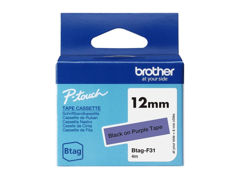 BROTHER 12MM Black on Purple BTAGF31