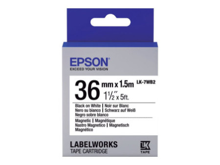 EPSON Ruban LK-7WB2 Magnétique Noir/Blan