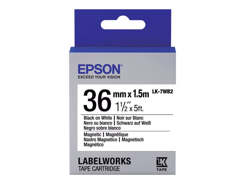 EPSON Ruban LK-7WB2 Magnétique Noir/Blan
